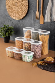 Hermia Set de 9 Cajas de Almacenaje Blanco